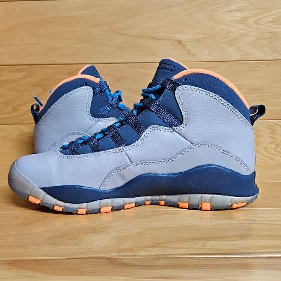 Air Jordan 10 Retro GS Size 5 Youth Bobcats Wolf Grey Basketball Shoe 310806-026 - Picture 9 of 13